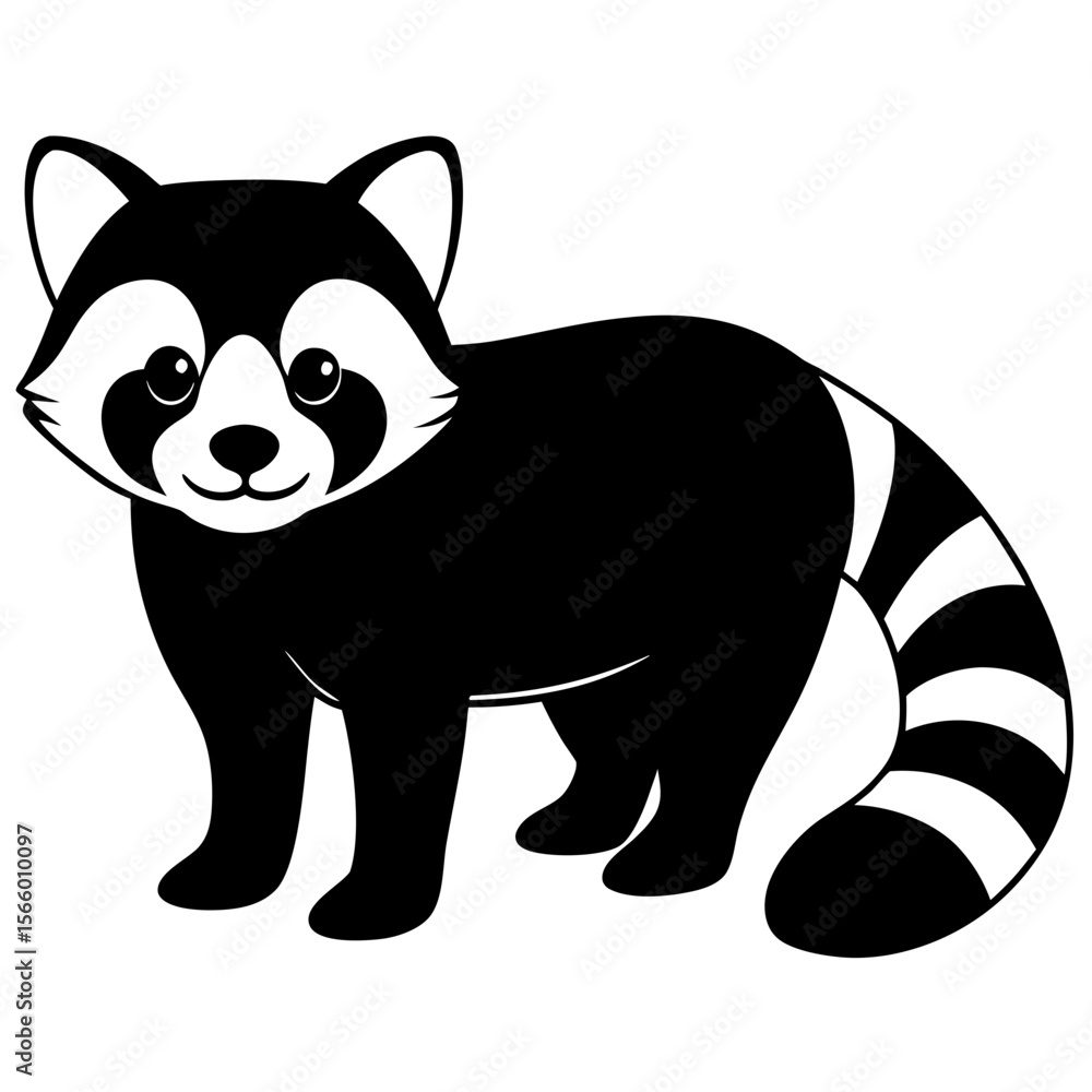 Naklejka premium A red panda is isolated on white background