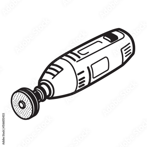 Vector illustration of a rotary tool for precision grinding engraving polishing and more