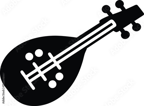 Violin silhouette, Dulcimwer silhouette, Violin icon silhouette vector illustration.