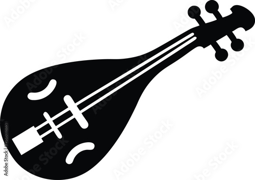 Violin silhouette, Dulcimwer silhouette, Violin icon silhouette vector illustration.
