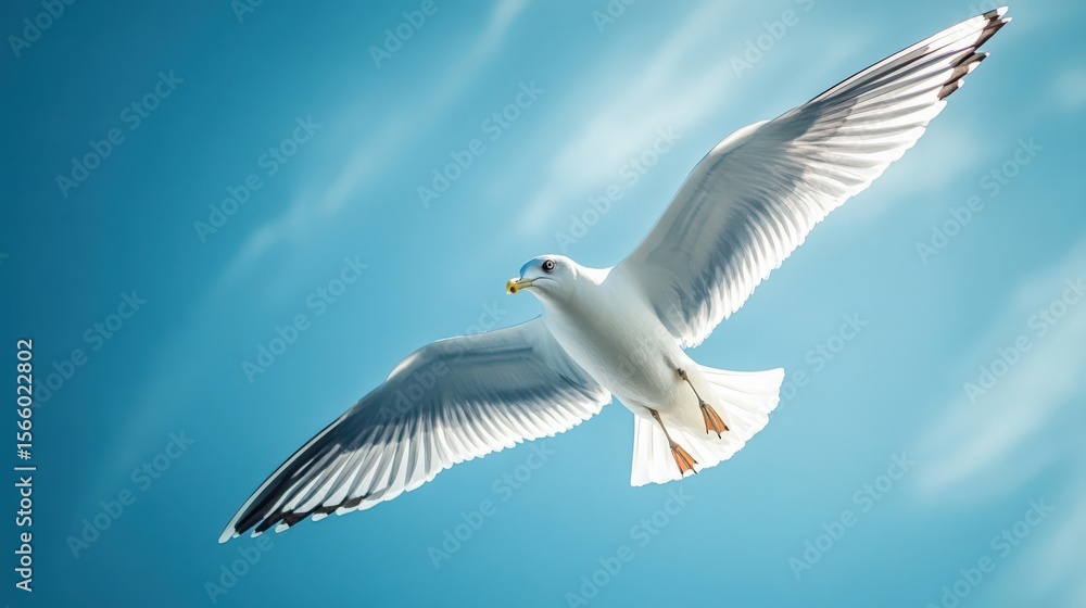 Fototapeta premium Image of seagull is flying, Seagull background.