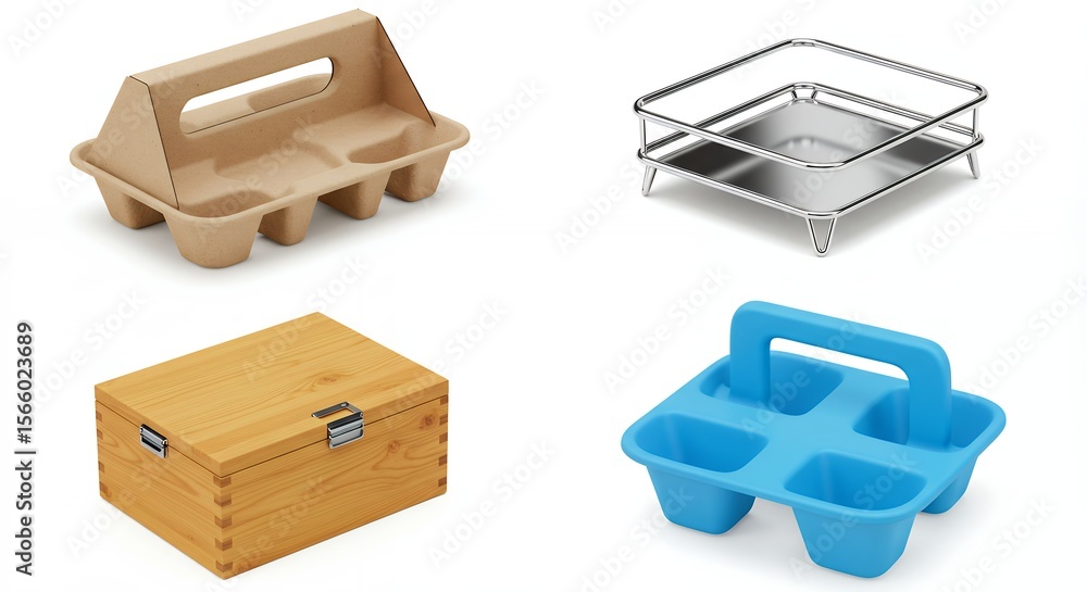 Assortment of containers for beverages and dishes Assortment of containers for beverages and dishes