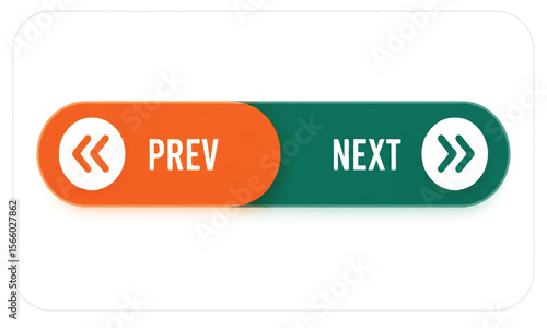 Prev next navigation button on white background