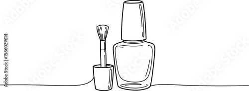 Nail polish bottle vector art for manicure and beauty salon design and cosmetic product illustration line drawing
