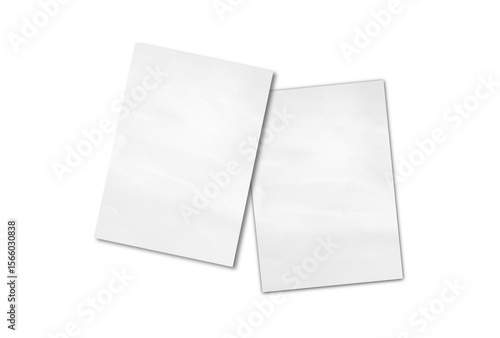 Two invitation cards mockup isolate on background with clipping path, front and back sides, luxury and elegant blank card mock up.
