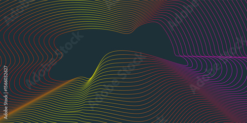 Abstract Colorful Gradient Lines On Dark Background