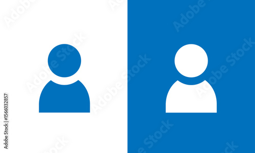 User Profile Icon – Minimalist Human Avatar Symbol in Blue and White