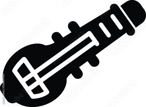 Silhouette of a hurdy gurdy with crank vector. Hurdy gurdy silhouette art illustration on white background
