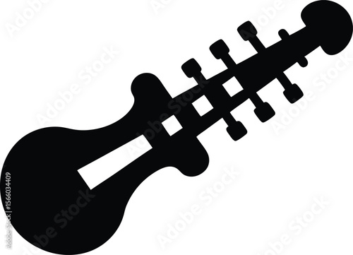 Silhouette of a hurdy gurdy with crank vector. Hurdy gurdy silhouette art illustration on white background