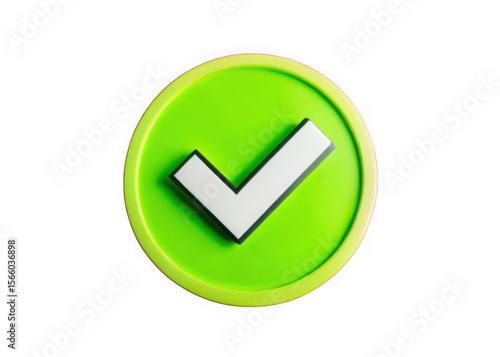 Free Download Bright green circle with white check mark isolated on transparent background - GFXLoad
