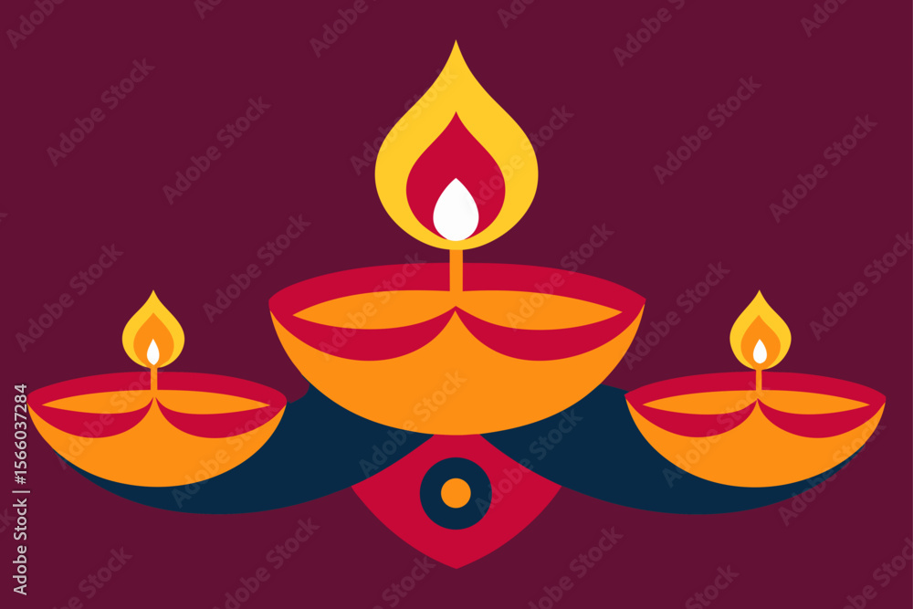 Fototapeta premium Luminous Diwali Diyas Festive Lights of Hope and Celebration
