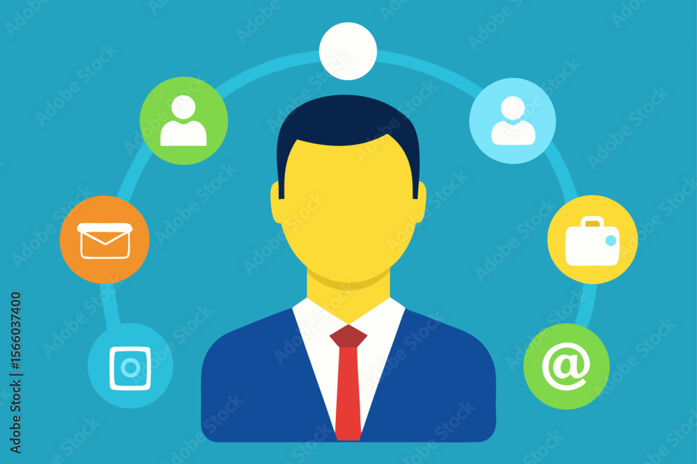 business person network icons social tech business person network icons social tech