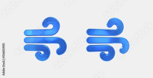 air 3D icon on isolate white background