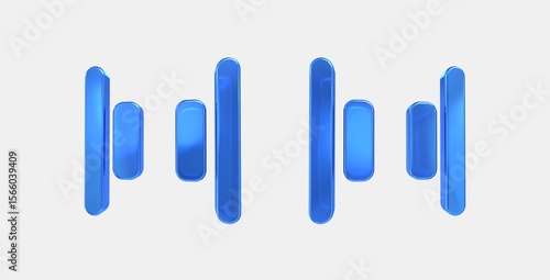 align justify space around 3D icon on isolate white background