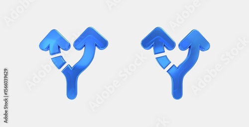 alt route 3D icon on isolate white background