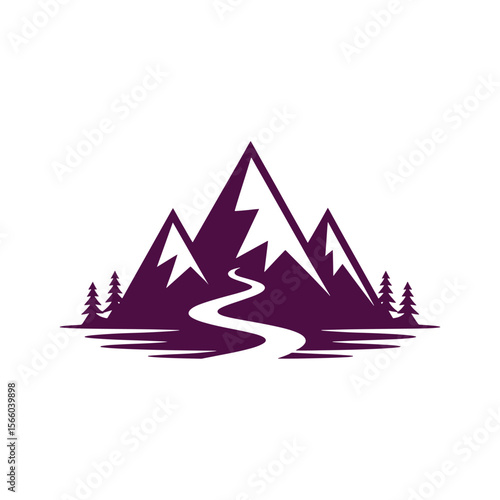 Unique mountain logo Modern and minimalist vector and abstract logo