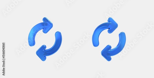 autorenew 3D icon on isolate white background
