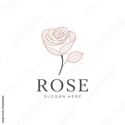 Unique rose logo Modern and minimalist vector and abstract logo
