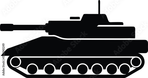 Tank icon, Tank vector, Tank silhouette, Military tank, Army tank, War tank silhouette vector illustration