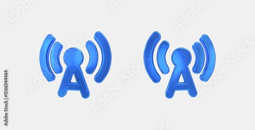 cell tower 3D icon on isolate white background