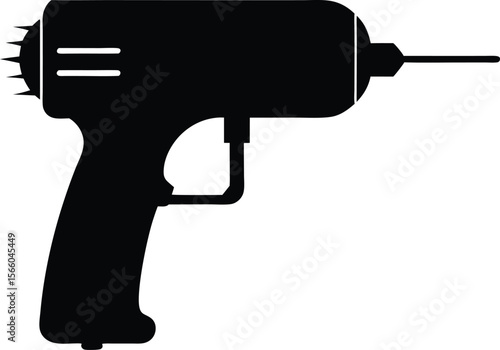 Drill icon, drill silhouette, Electric drill machine silhouette vector