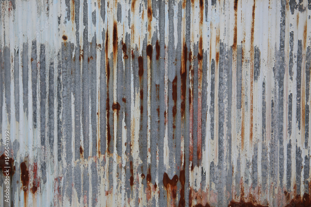 Old and rusty zinc sheet wall Old and rusty zinc sheet wall