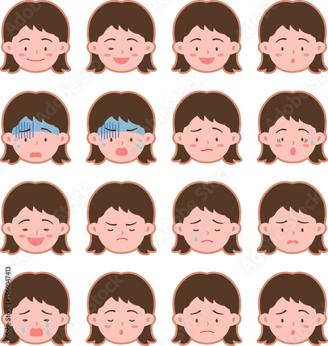 Face icons, So many little expressions—Each one capturing the charm of childhood.