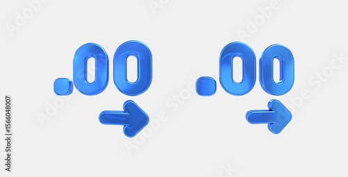 Foto decimal increase 3D icon on isolate white background