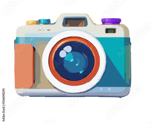 Retro Style Camera Shutter Icon - Creative Technology Vector