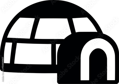 Igloo vector black silhouette design