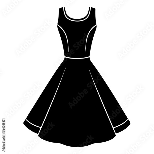 swing dress vector silhouette 