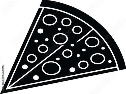 Pizza slice silhouette vector illustration, pizza icon, food vector, fast food, pizza slice design
