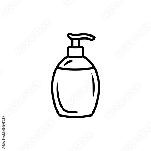 Simple outline illustration of a hygiene soap dispenser