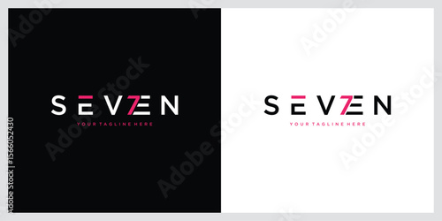 Number Seven Logo Design Template, vector illustration