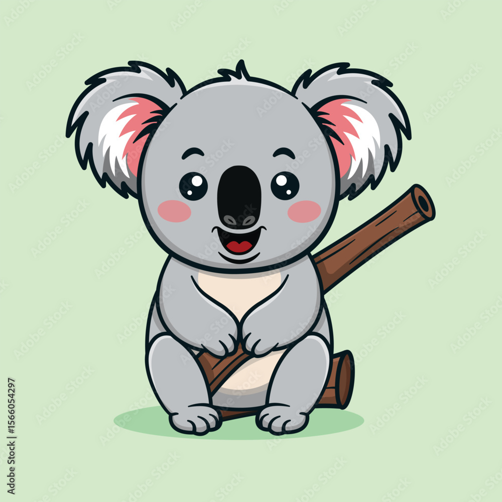 Obraz premium Cartoon Minimalistic Polar Bear Kawaii Zoo Animal
