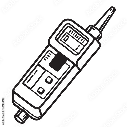 Handheld electronic oil tester tool with digital display and probing tip isolated