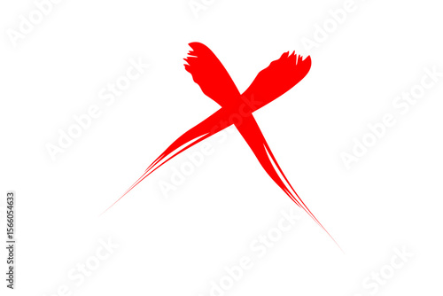 cross mark　brush stroke