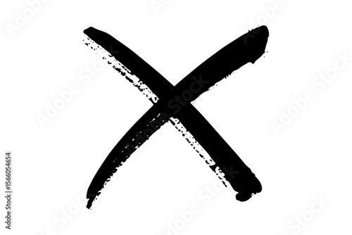 cross mark　brush stroke