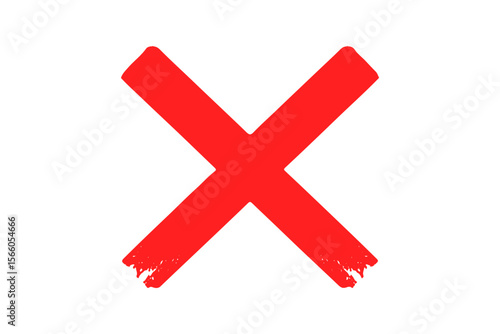 Marker brush stroke cross mark　