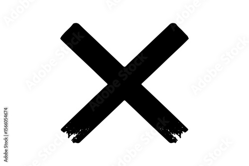 Marker brush stroke cross mark　