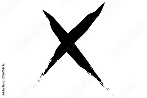 cross mark　brush stroke