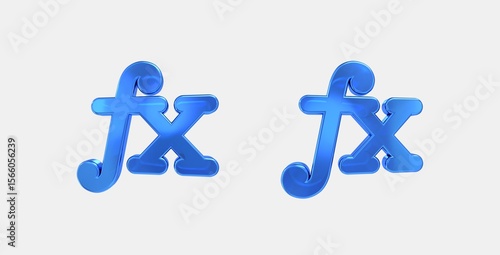 function 3D icon on isolate white background