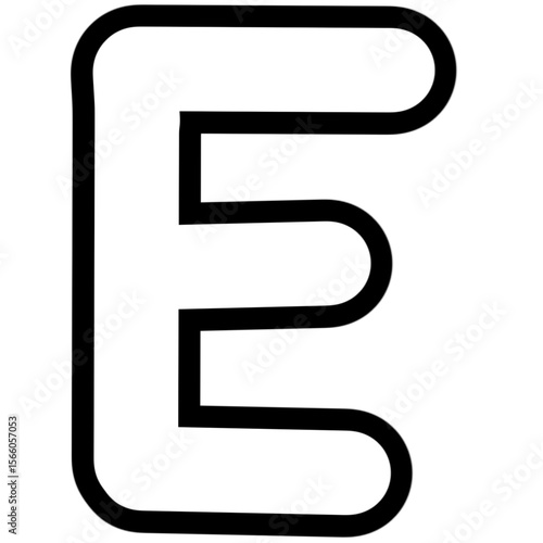letter E outline 