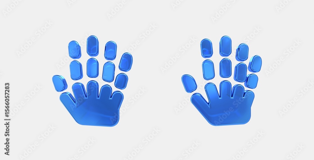 Fototapeta premium hand bones 3D icon on isolate white background
