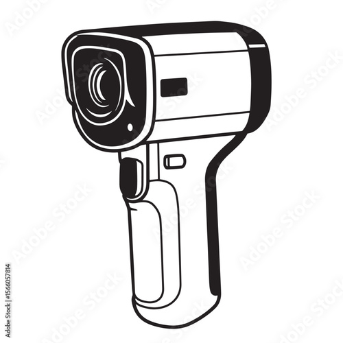 Vector illustration of a handheld infrared thermometer for temperature measurement and health