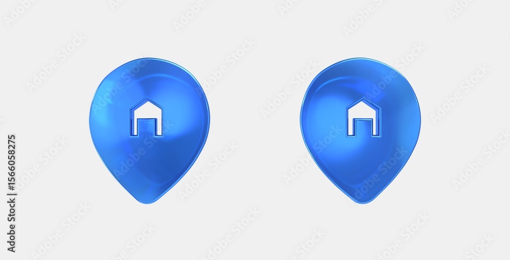 home pin 3D icon on isolate white background home pin 3D icon on isolate white background