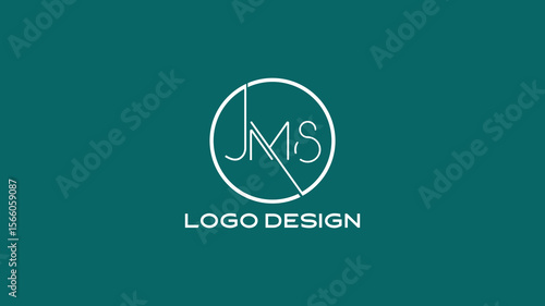 Elegant JMS monogram logo with circular frame and minimalist lines, perfect for luxury branding, fashion identity, or personalized logo design
