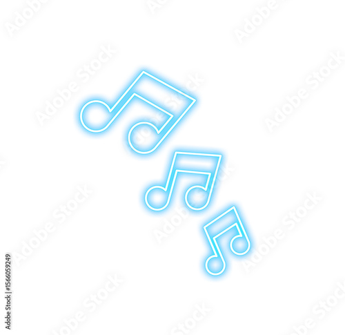 Neon Music Note Icon Illustration