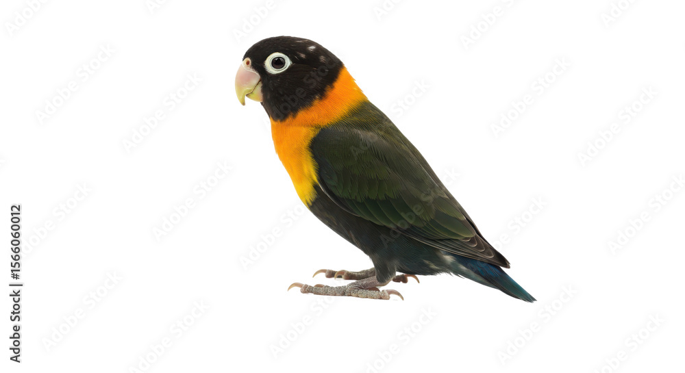 Fototapeta premium Colorful parrot standing isolated on white background
