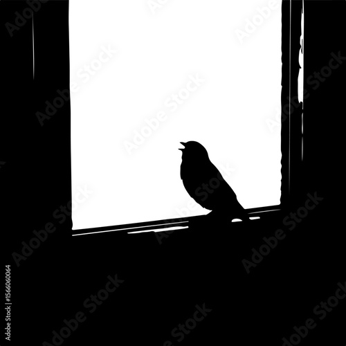 silhouette of a crow in frame